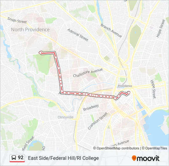 92 Bus Line Map