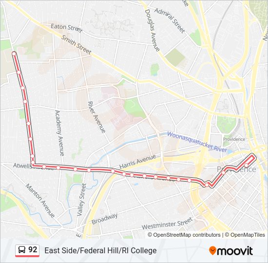 92 bus Line Map