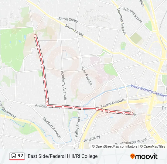 92 Bus Line Map