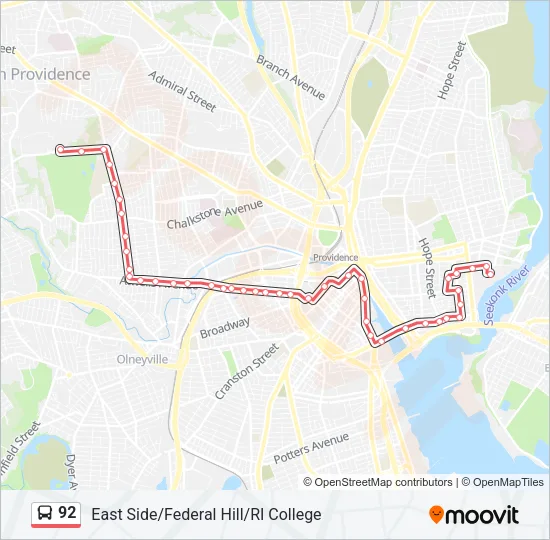 92 Bus Line Map
