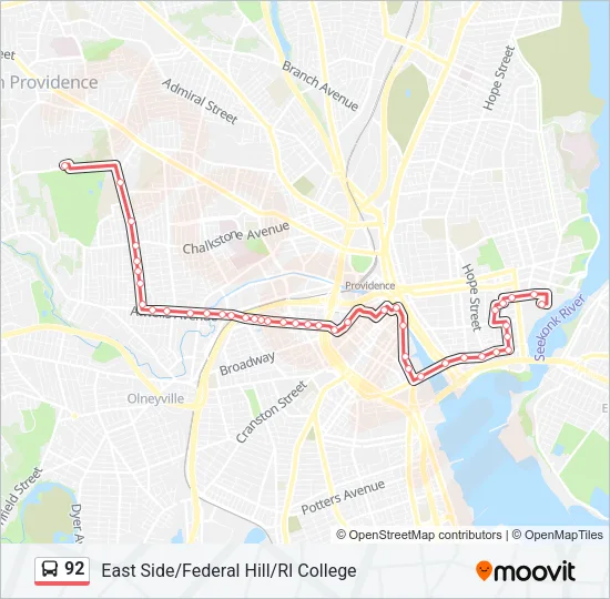 92 Bus Line Map
