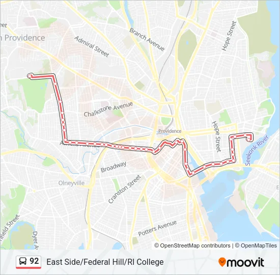 92 Bus Line Map