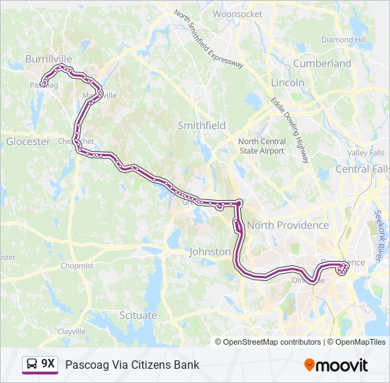 9X bus Line Map