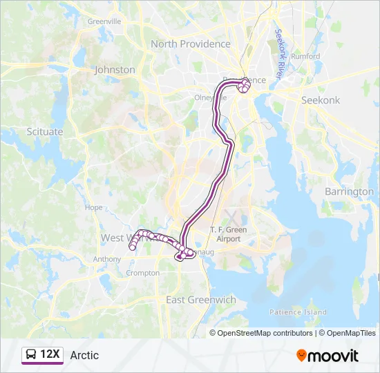 12X Bus Line Map