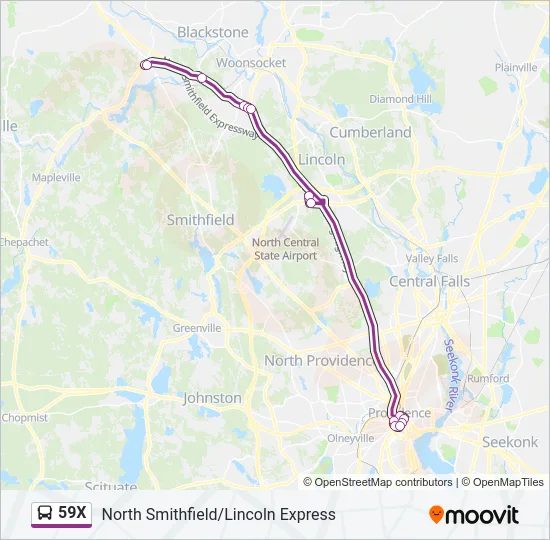 59X Bus Line Map