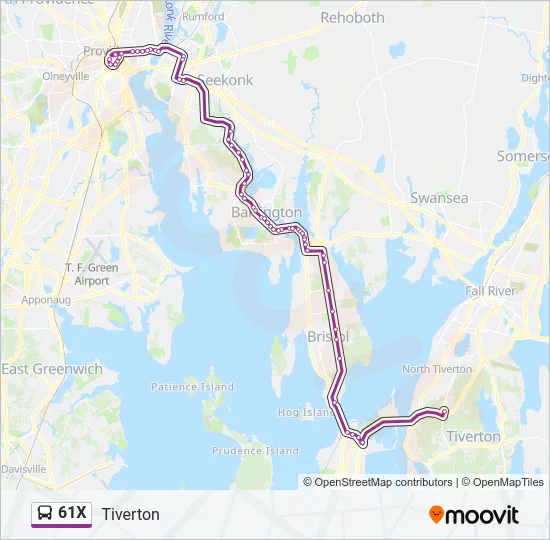61X Bus Line Map