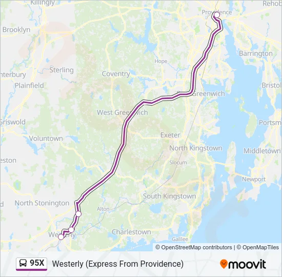 95X Bus Line Map