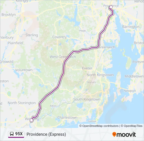 95X Bus Line Map