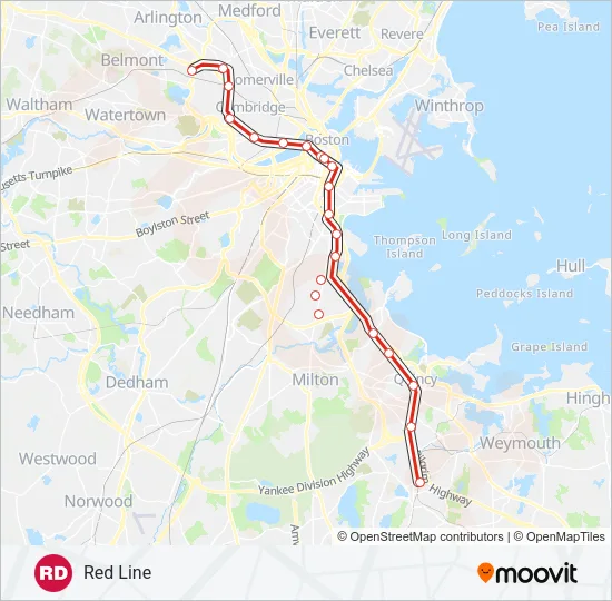 RED LINE Subway Line Map