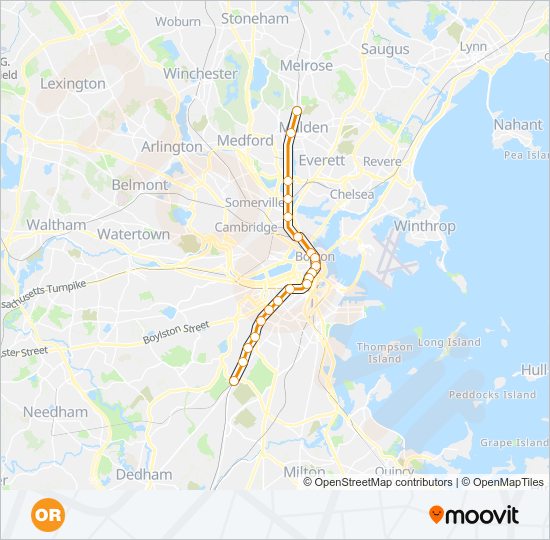 Mapa de ORANGE LINE de metro