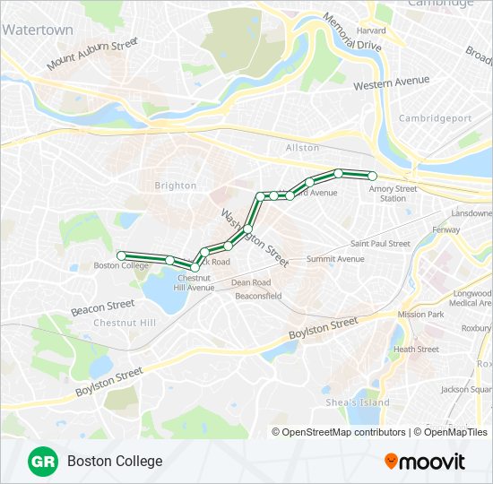 Green Line B Route: Schedules, Stops & Maps - Boston College (Updated)