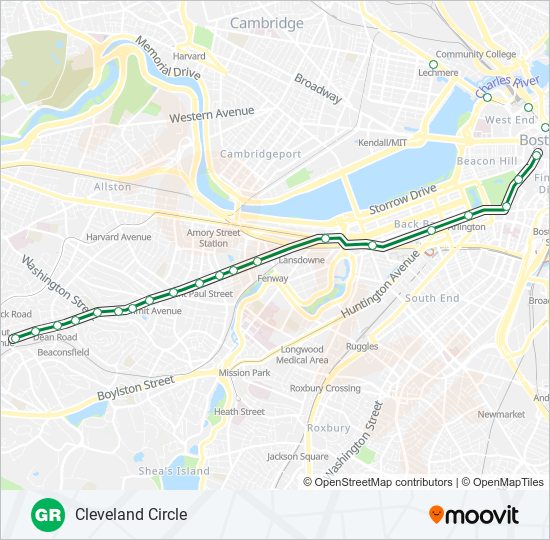 Mapa de GREEN LINE C de metro