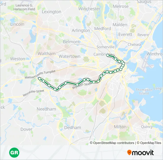 GREEN LINE D Subway Line Map