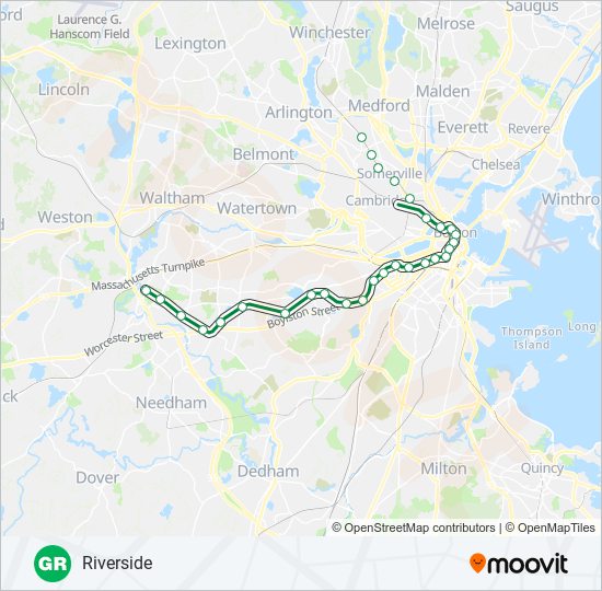 Mapa de GREEN LINE D de metro