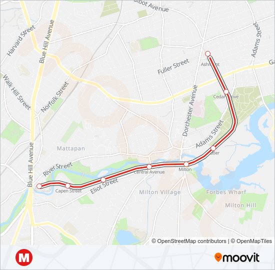 MATTAPAN TROLLEY subway Line Map