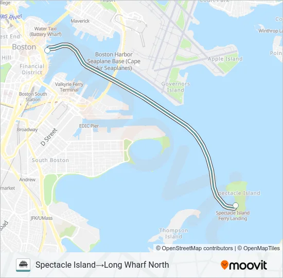 LONG WHARF FERRY Ferry Line Map