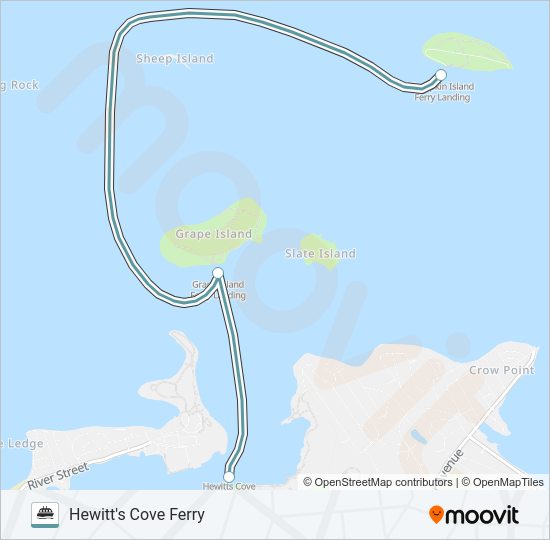 HEWITT'S COVE FERRY Ferry Line Map