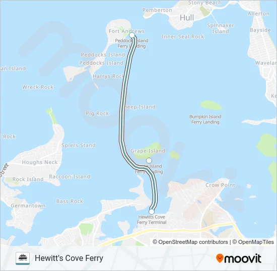 HEWITT'S COVE FERRY Ferry Line Map