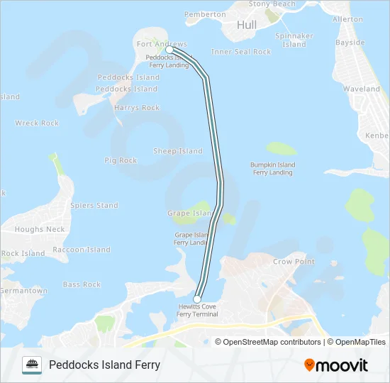 PEDDOCKS ISLAND FERRY Ferry Line Map
