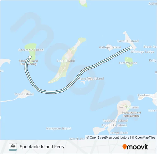SPECTACLE ISLAND FERRY Ferry Line Map