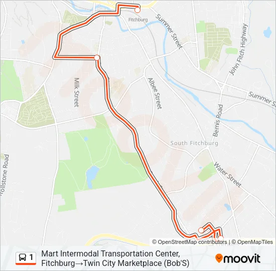 1 Bus Line Map