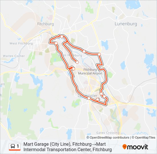 1 Bus Line Map