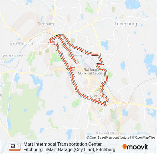 1 Bus Line Map