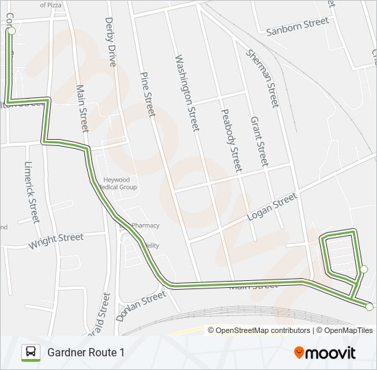 GARDNER ROUTE 1 bus Line Map