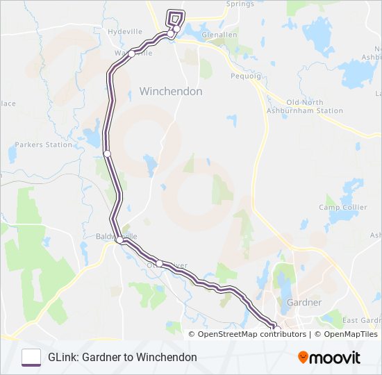 GLINK: GARDNER TO WINCHENDON bus Line Map