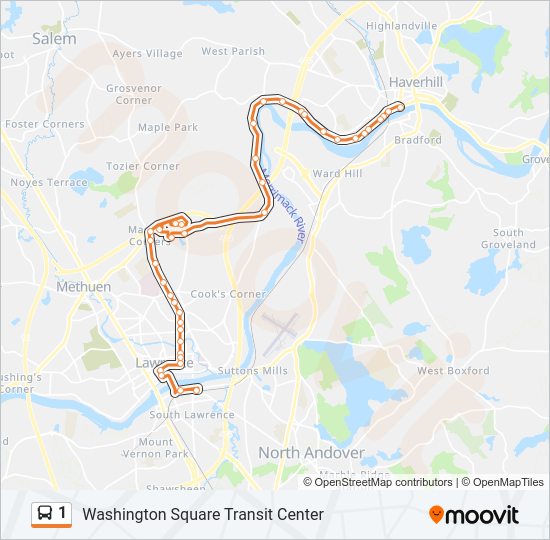 1 Bus Line Map