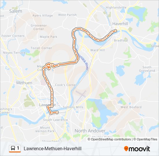 1 bus Line Map