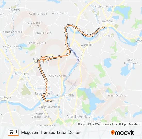 1 Bus Line Map