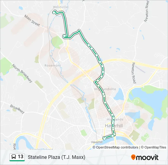 13 Bus Line Map