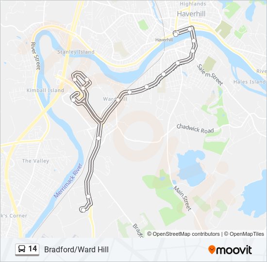 14 bus Line Map