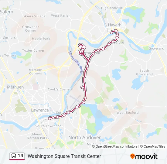 14 Bus Line Map