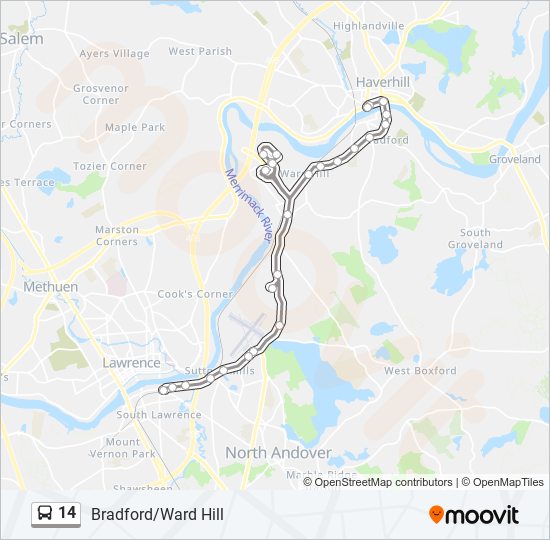 14 bus Line Map