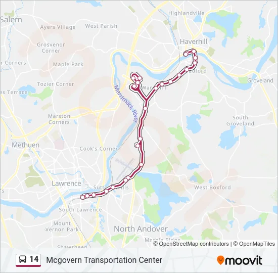 14 Bus Line Map
