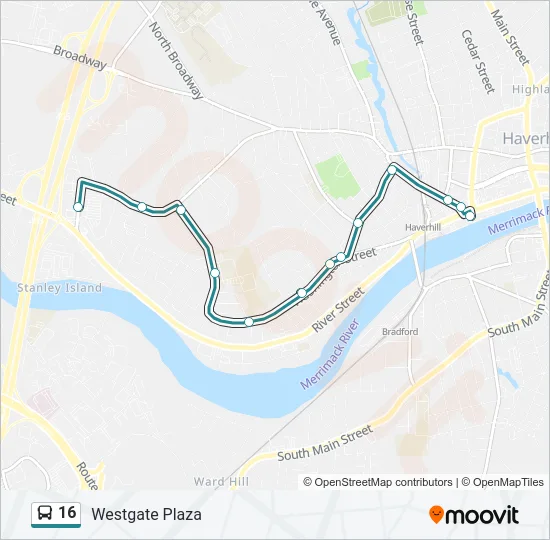 16 Bus Line Map