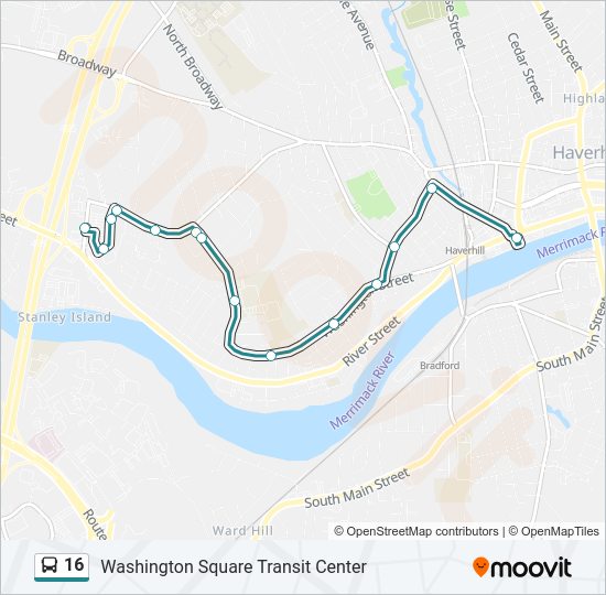 Mapa de 16 de autobús