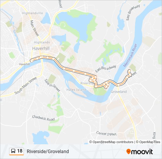 18 Bus Line Map