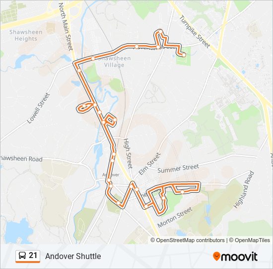 21 Bus Line Map