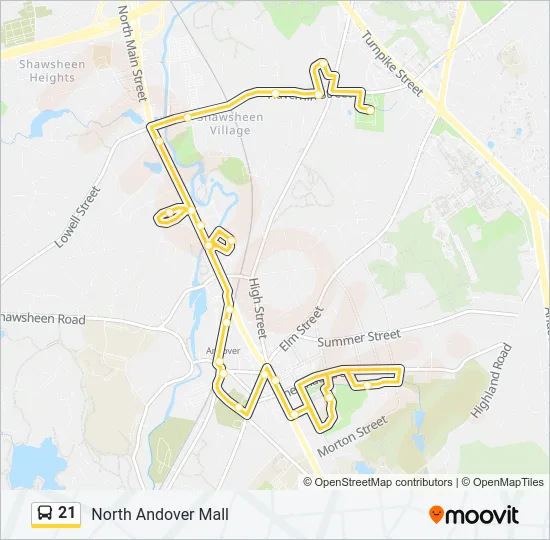 21 Bus Line Map