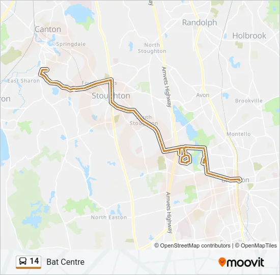 14 Bus Line Map