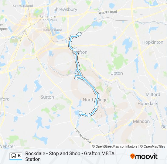 B Bus Line Map