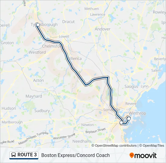 ROUTE 3 Bus Line Map