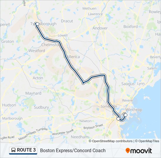 Mapa de ROUTE 3 de autobús