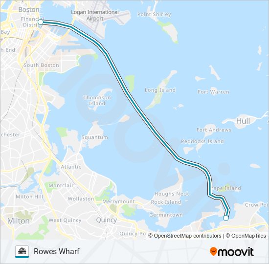 HINGHAM/HULL FERRY ferry Line Map