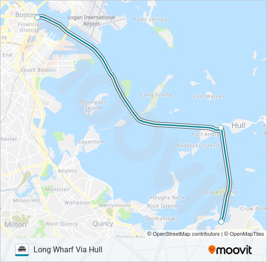 HINGHAM/HULL FERRY ferry Line Map