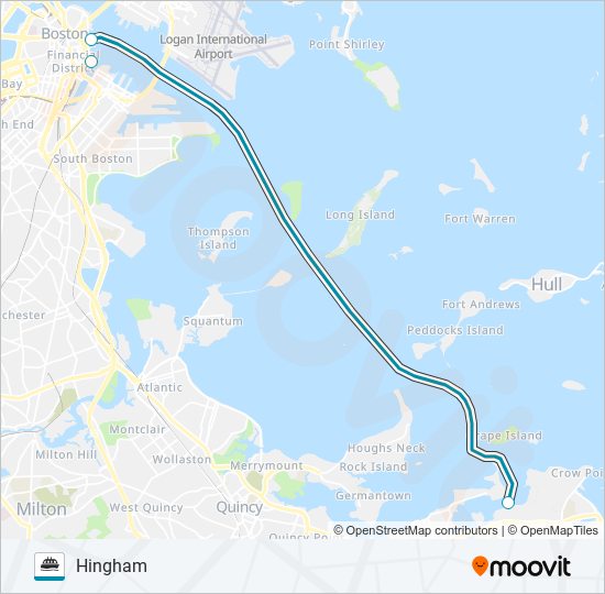 Mapa de HINGHAM/HULL FERRY de ferry