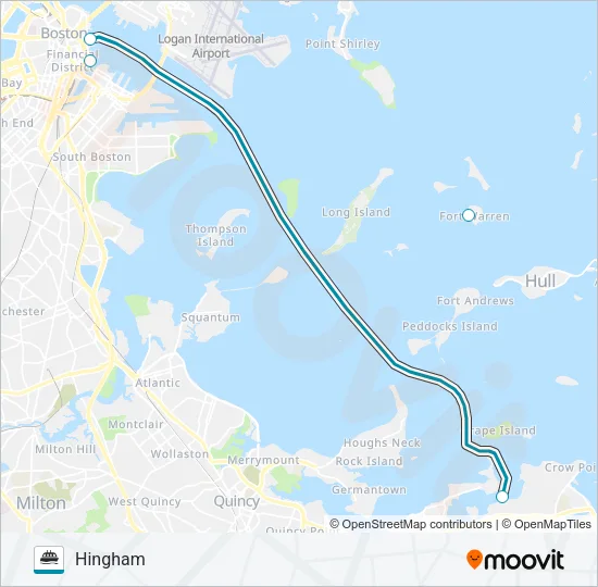 HINGHAM/HULL FERRY Ferry Line Map